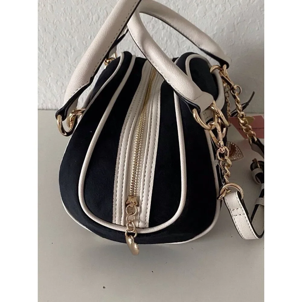 Juicy Couture Classic Scottie Dogs Satchel Crossbody Liquorice Crystal Card Case